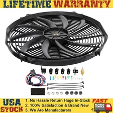 16"Electric Radiator Cooling Fan High 3000CFM Black 16" NEW 1PCS US