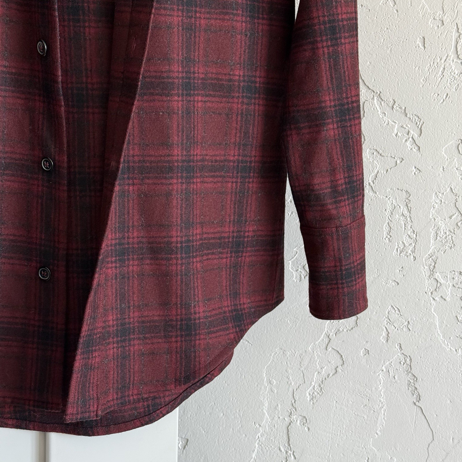 Camicia western Saint Laurent Paris rossa nera a quadri taglia F36