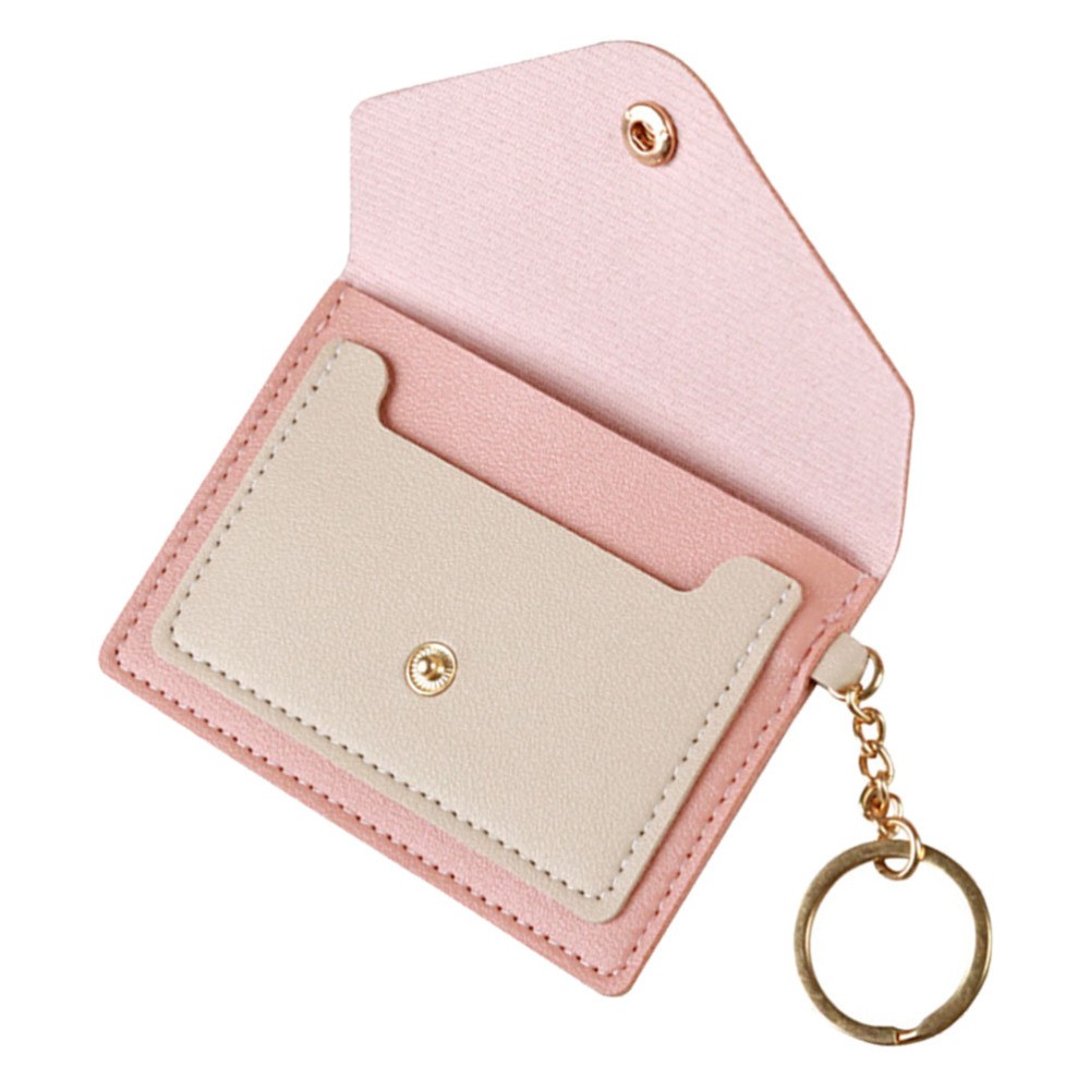 Candy Color Mini Card Keychain Wallet for Women