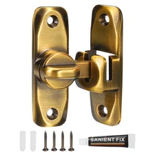90/180°Barn Door Lock, Zinc Alloy Flip Gate Sliding Door Latches, Brass