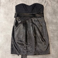 Y2k Satin Black Wrap Strapless Mini Dress