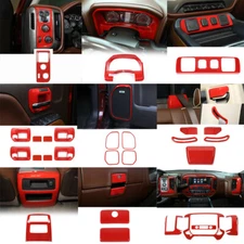 22x Inner Set Decor Cover Trim Bezel Kit For Chevy Silverado GMC Sierra 14-17Red