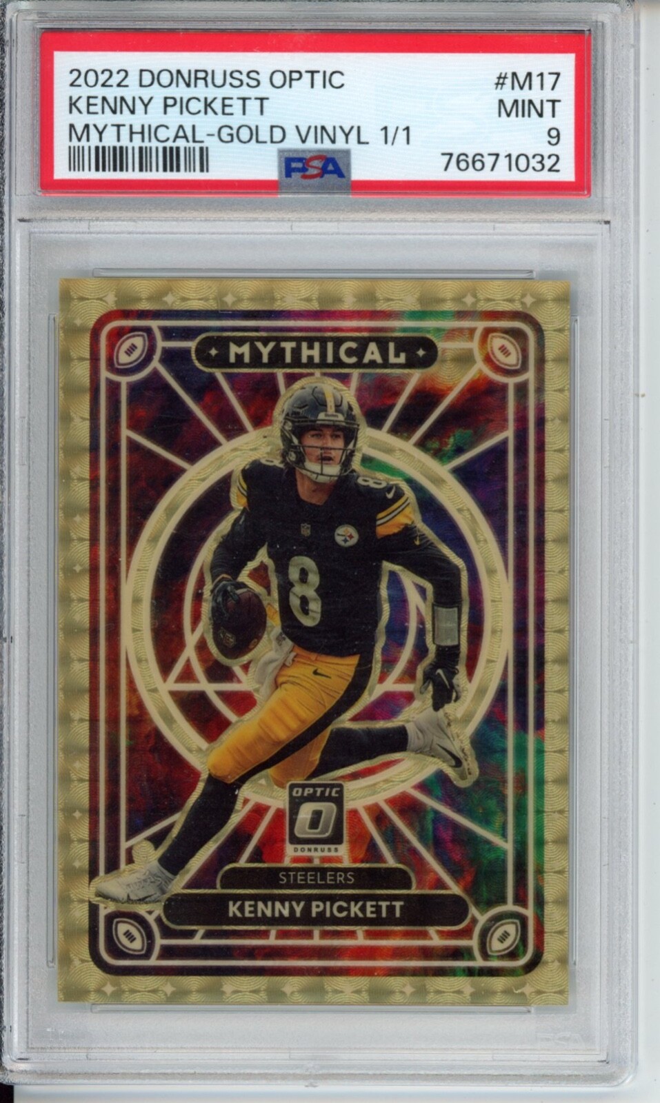 Kenny Pickett Panini Donruss Optic Mythical #M17 Gold Vinyl 1/1