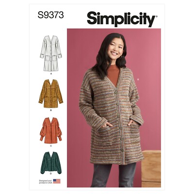 SIMPLICITY 9373 MISSES KNIT CARDIGANS TOPS Schnittmuster Größen XXS - XXL