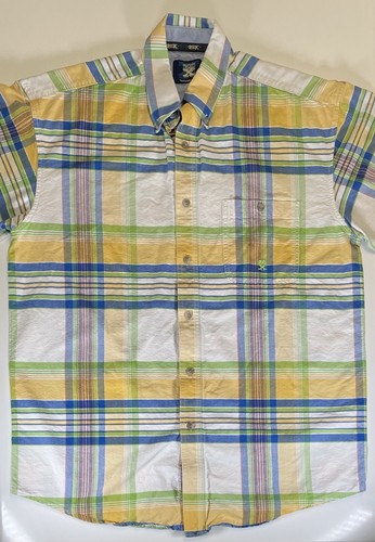 Twenty X Wrangler Hemd Herren Medium gelb blau kariert Western Baumwolle 20x Tasche - Bild 2 von 10