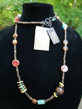 NWT TRESKA JAVA Collection Wood Beaded Necklace