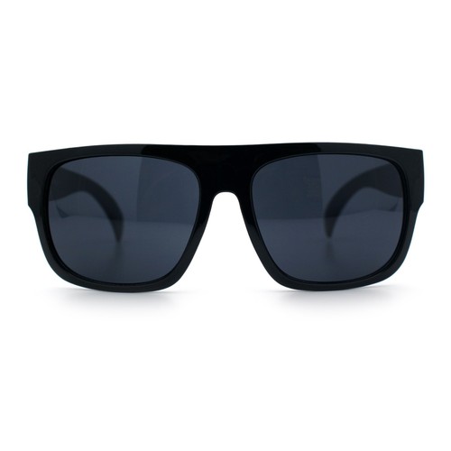 Kush Herren Flat Top Hornrand Kunststoff komplett schwarz Gangster Schirm Sonnenbrille - Bild 24 von 26