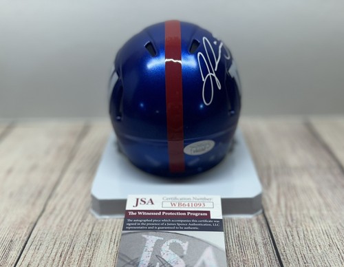 NEW YORK GIANTS SIGNED JASON PINNOCK SPEED MINI HELMET JSA - Picture 4 of 5