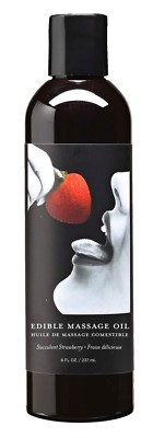 Earthly Body Edible Massage Oil 8oz - Strawberry