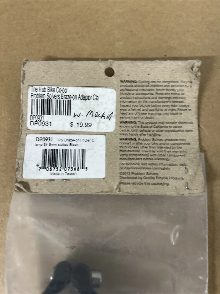 Problem Solvers 34.9mm Braze-On Front Derailleur Adapter Black...Bike #u3 - Image 3 of 3