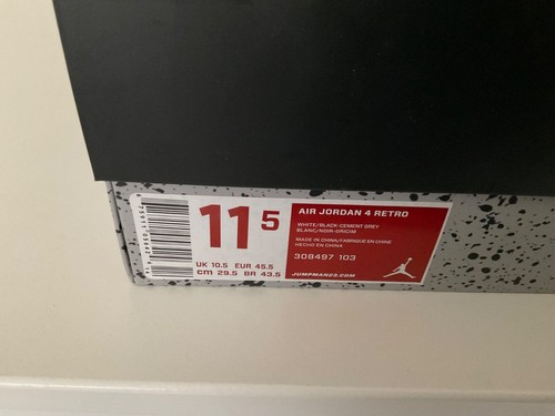 Nike Air Jordan 4 White Cement EU 45,5 US 11,5 NEU OVP 308497103 - Bild 4 von 4