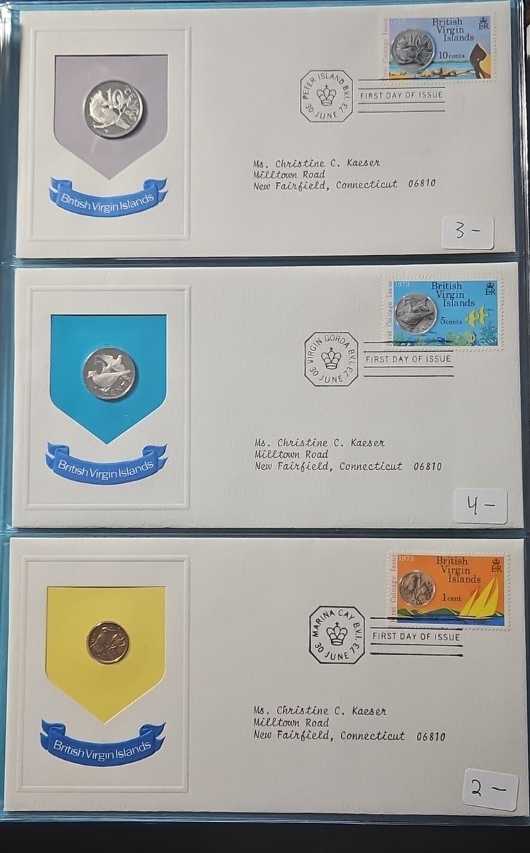 1973年 ブリティッシュバージンアイランド 記念硬貨セット 1973 First British Virgin Islands Proof Set by the Franklin
