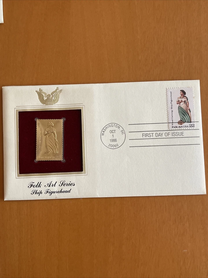 Lot Of 3 Pcs USA 1986  FDC 22K gold replica. - Image 4 of 4