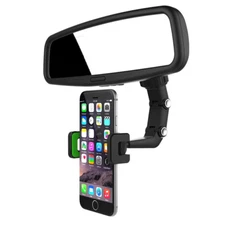 360°Car Rearview Mirror Rotation Adjustable Phone Holder Mount Multifunction Lot