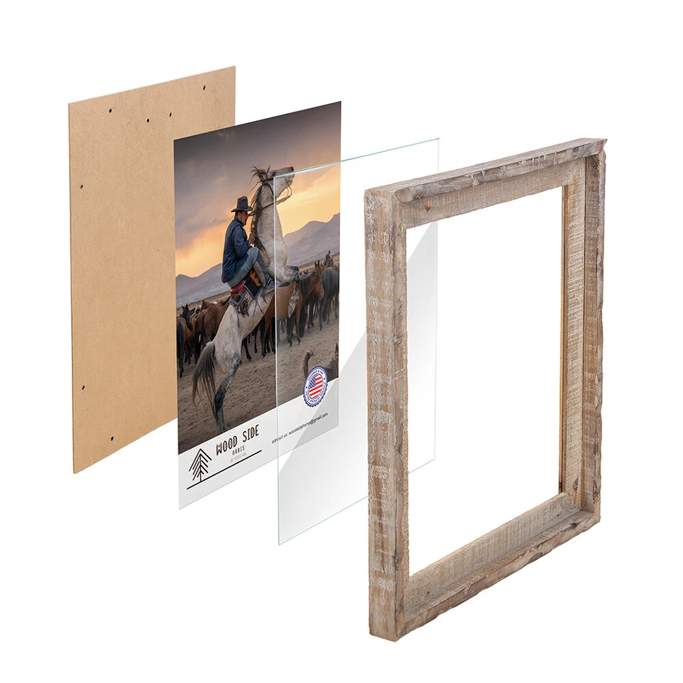 Rustic Barnwood Picture Frames - Natural Reclaimed Wood, 1 3/4" Frame Width - Image 4 of 4