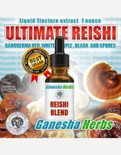 ORGANIC GANODERMA LUCIDUM  REISHI  EXTRACT & SPORES LIQUID TINCTURE 2 OZ.