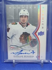 2021-22 Upper Deck Premier Rookie Auto Nicolas Beaudin Chicago Blackhawks 