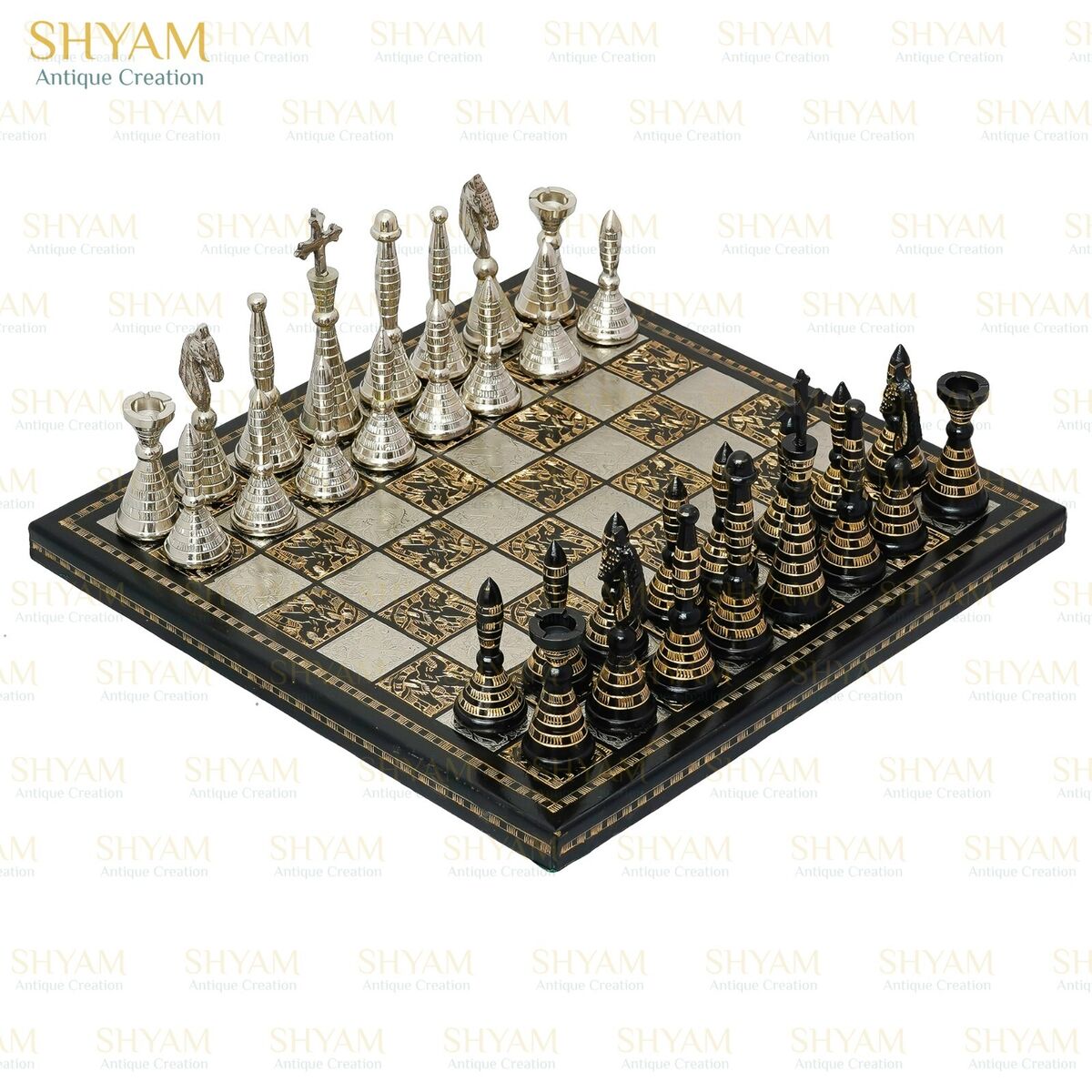 Collectible Premium Metal solid Brass Large Chess board set for adults  chessGame