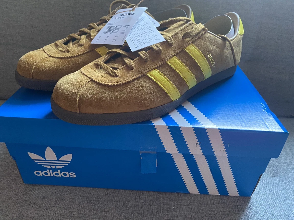 Authentic Adidas Originals London Men s Shoes Brown Yellow Gold