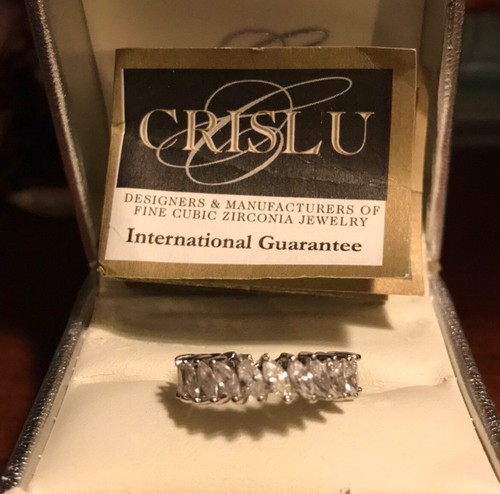 Crislu Eternity Ehering Platin Sterlingsilber CZ Größe 7 Brillant