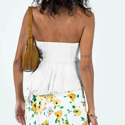 Top de tubo para mujer de verano sin hombros sin tirantes elegante bandeau Top Off - Imagen 18 de 42