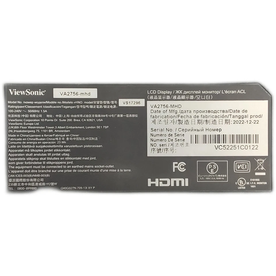 Tela ViewSonic VA2756-mhd 27" Full HD LED retroiluminada - Imagem 4 de 4