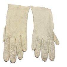 Vintage White Leather Gloves Womens Small 7.5