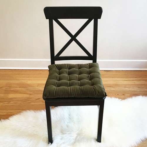  15 Zoll Quadratisch getuftete Plüsch Stuhlauflage/Kissen Küche Barhocker Esszimmer Raffhalter - Bild 61 von 181