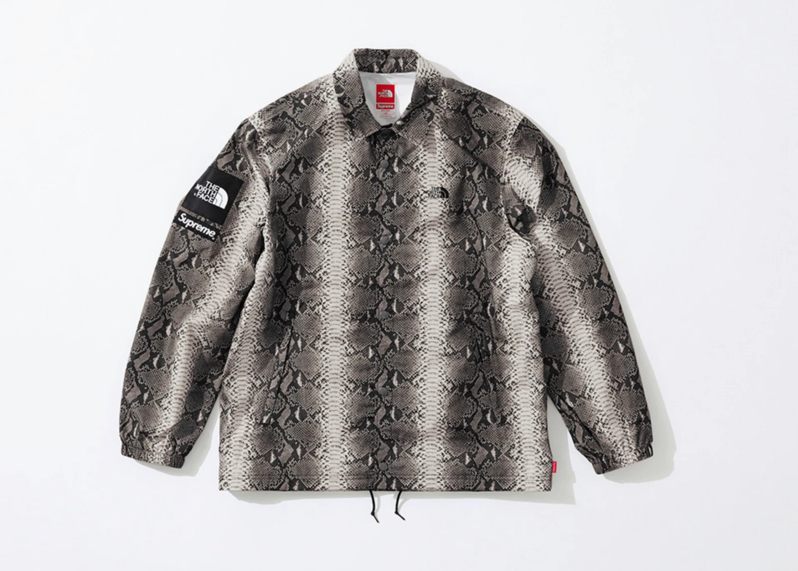 Veste d'entraîneur Supreme The North Face peau de serpent couture collée taille M gris *LIVRAISON*