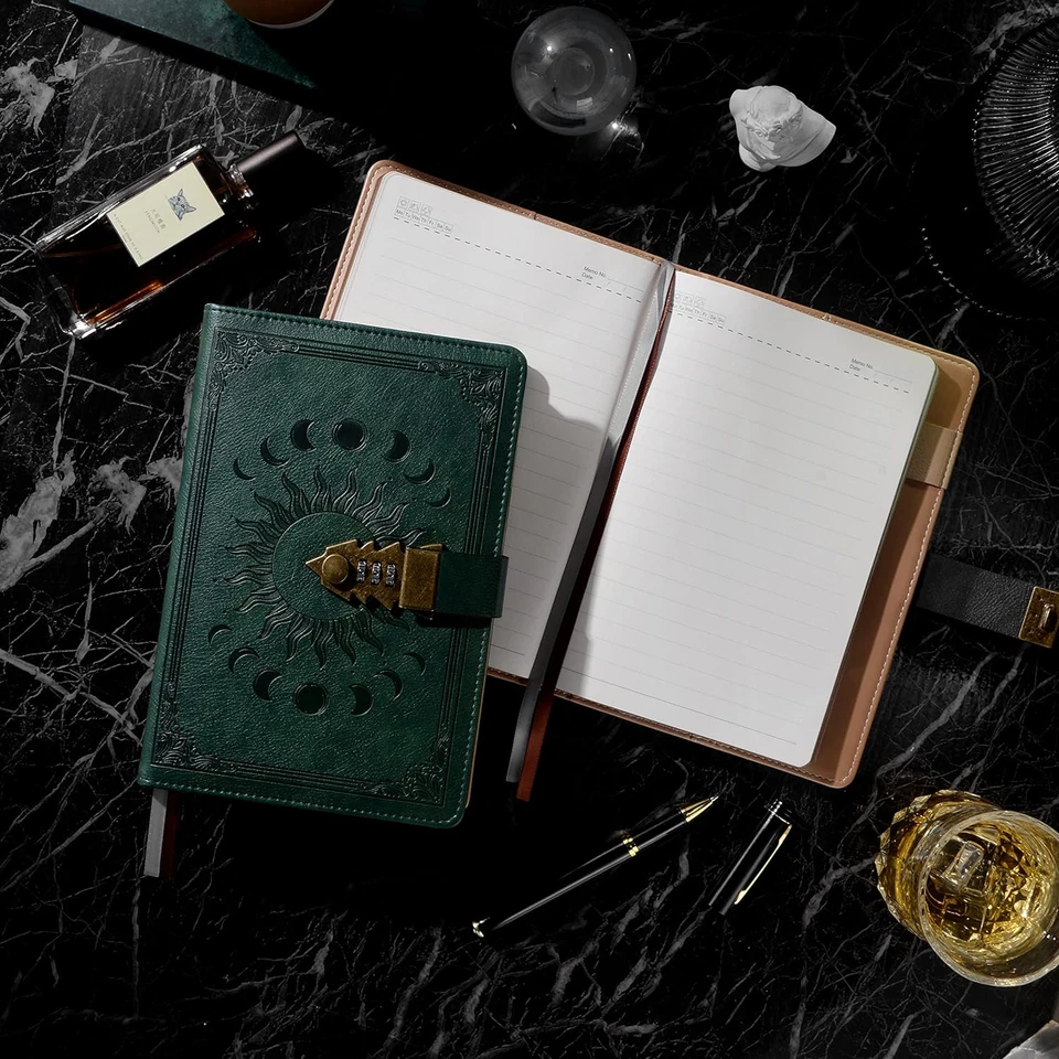 Lock Journal with Pen, A5 240 Pages Diary with Lock, Dark Green - Image 3 of 4