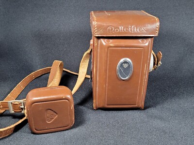 Antique H&B Rolleiflex Roller Film Camera In Leather Case 25854-1