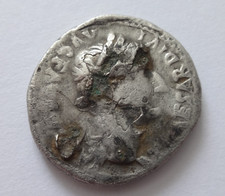Tiberius 14-37 AD Fourrée Denarius, contemporary barbaric imitation. Rare!