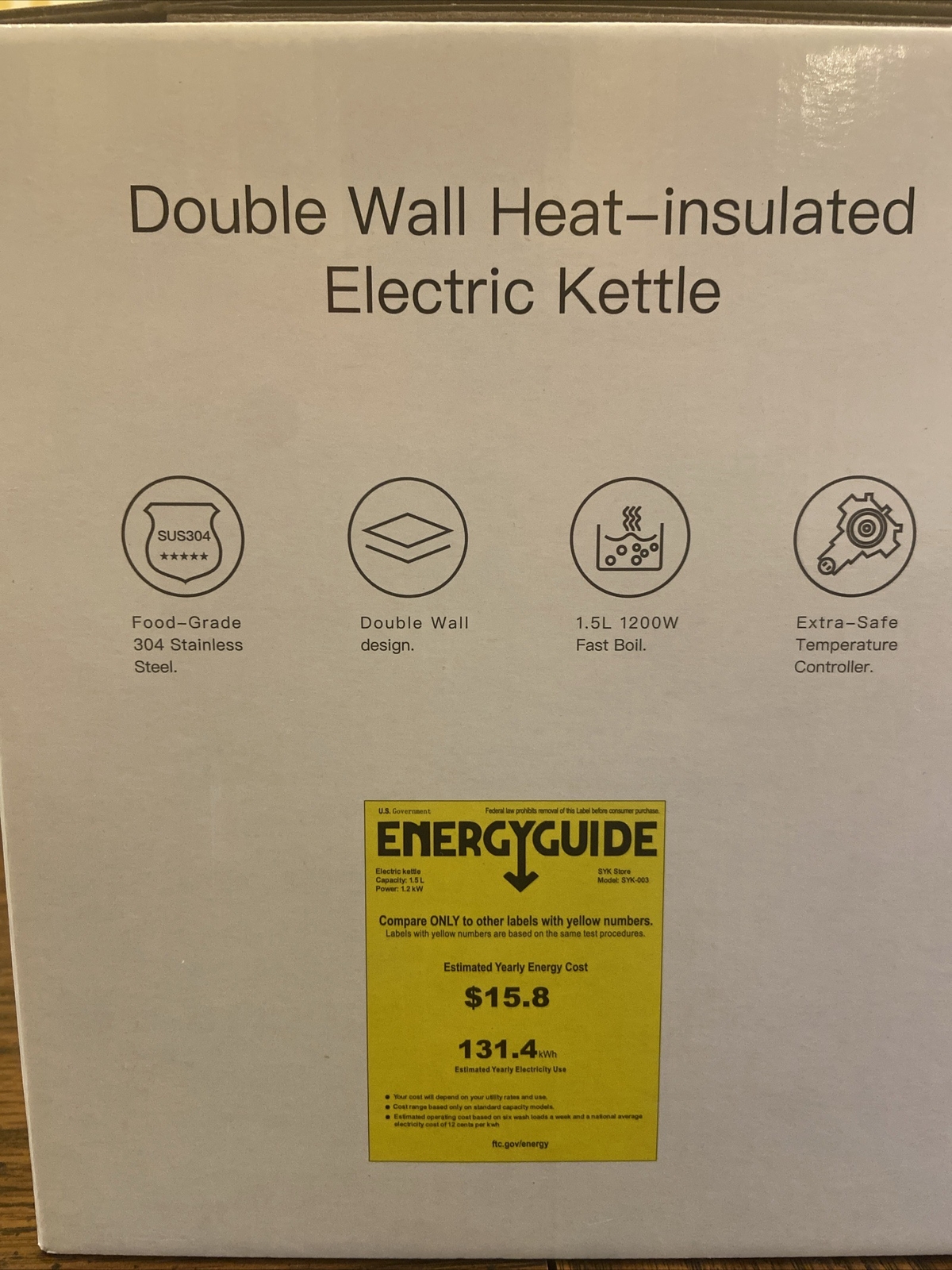 MEISON Electric Kettle Stainless Steel Interior Double Wall Hot Water Boiler NEW eBay