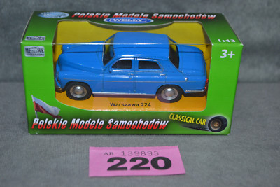 Welly Warszawa 224 blau Diecast Modell Oldtimer Maßstab 1:43 9,5 cm in Box