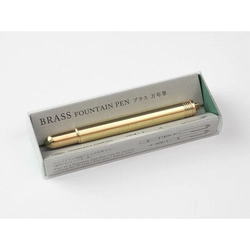 Traveler's Company TRC Solid Brass Fountain Pen Fine nib Stationery NEW JAPAN - product listing photo