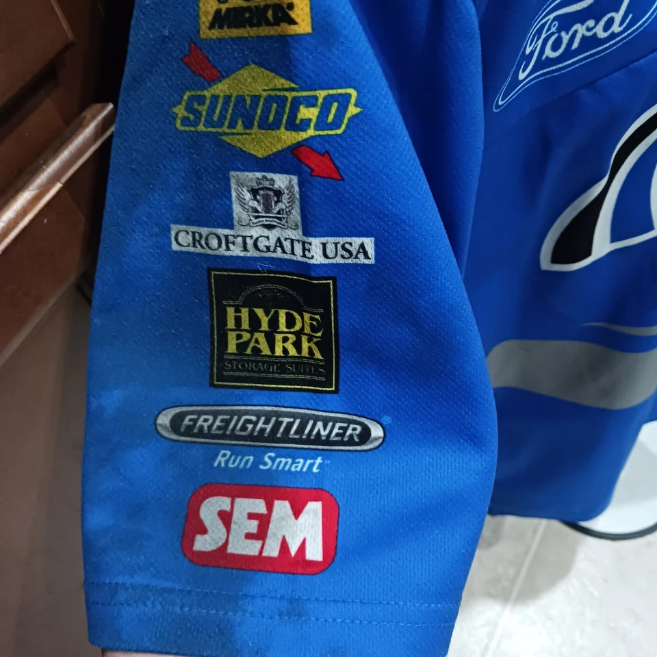 Camisa de equipo usada de carrera grande de deportes de motor de primera fila Taco Bell NASCAR McDowell Ragan Foto 3 de 4