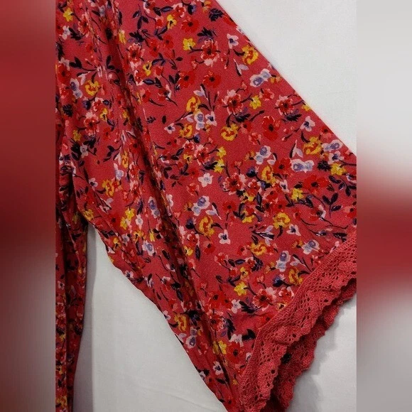 Jessica Simpson Disty Rose Holly Dusty Womens XL Red Cottagecore Peasant Retro — 第 4/4 张图片