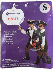 MEMBERS MARK PIRATE CHILD COSTUME SMALL 4-6