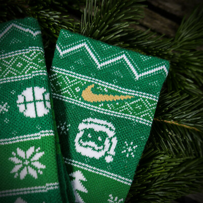 Nike Christmas Elite Basketball Crew Socks Boston Celtics Green