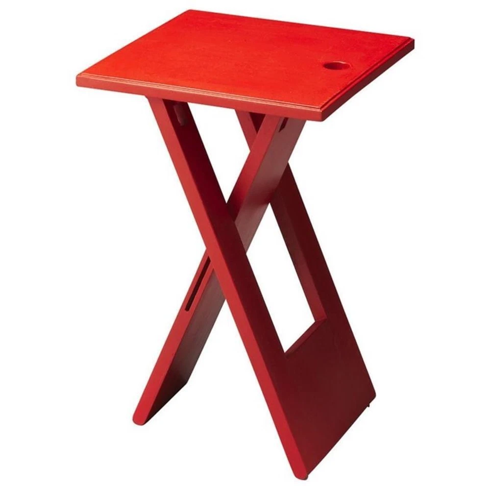 Home Square 19.25"H Transitional Folding End Table in Red - Set of 2 - Image 2 of 3