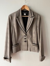 Bianca Nygård Uk 10 Check Pattern Smart Office Jacket Blazer Suit Work