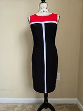 Frank Lyman sleeveless bodycon pencil dress colorblock womens 6
