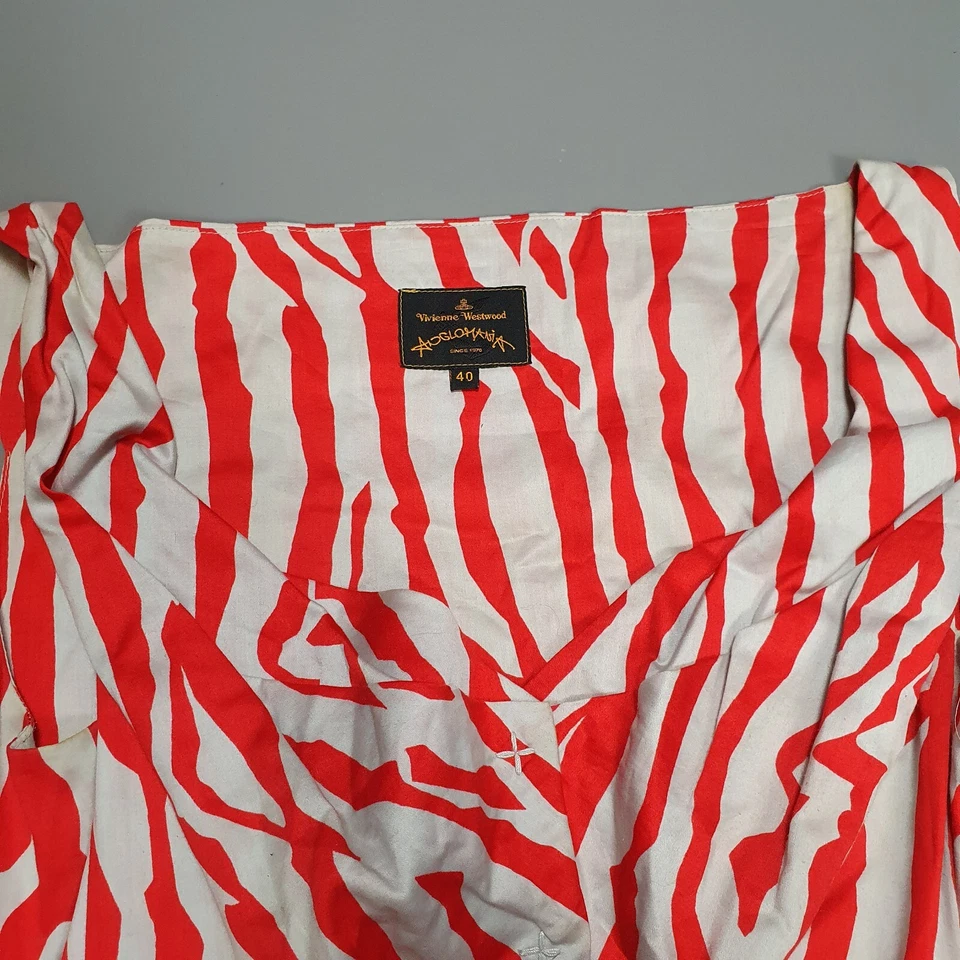 VIVIENNE WESTWOOD 40 - UK 8 Vestido Estilo Corsé Lechera Algodón Corpiño Rayas Foto 4 de 4