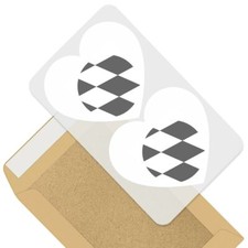 2 x Heart Stickers 10 cm - BW - Bavaria Flag #41740