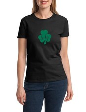 Women  s Lucky 2 Shirt Green Clover St. Patrick  s Day Irish Shamrock Tee