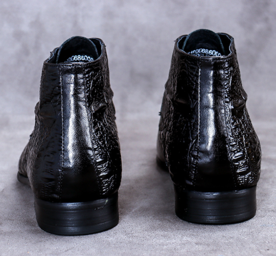 Mens Pattern Ankle Boots Casual Leather Shoes Oxford Breathable Pumps ...