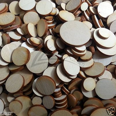 (1) LB. Random Solid Wooden Circle Laser Disc 1/8'' Thick Full Pound DISCOUNTED