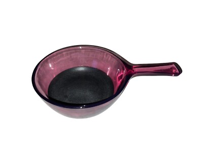 VISION Corning Ware ~ 0.5 L Saucepan With Teflon. Color: Cranberry. Made In USA