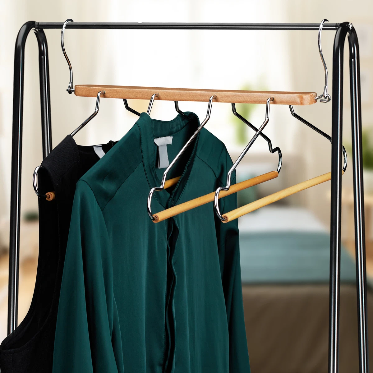 Percha m ltiple de madera y metal Percha ropa ahorra espacio