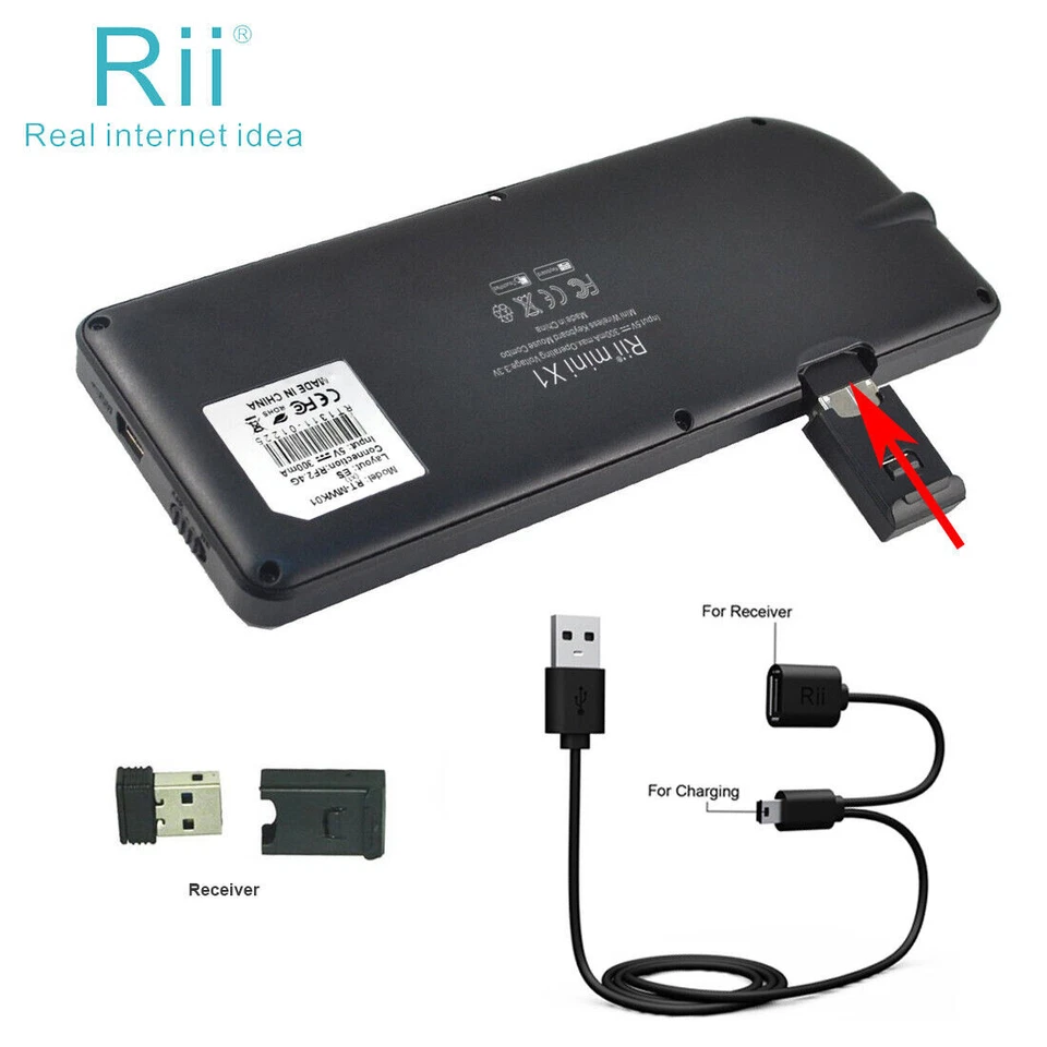 Rii Mini X1 2.4G Wireless Mini Keyboard with Touchpad for PC Smart TV - Image 4 of 4